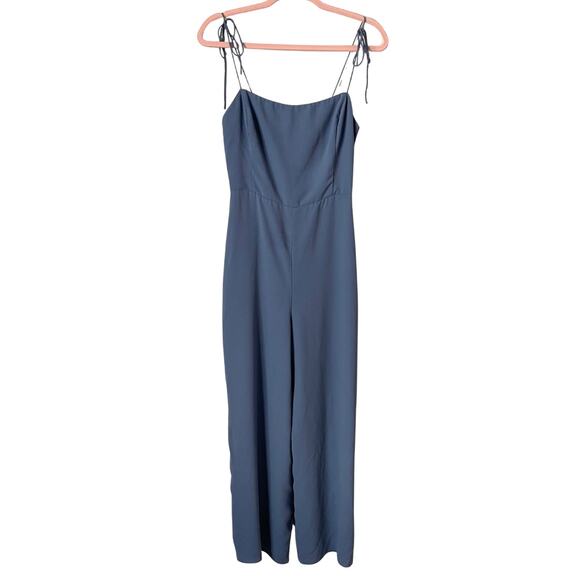 Aritzia Pants - Aritzia Wilfred Jumpsuit Womens Size‎ 4 Blue Zadie Smocked Straight Leg Crepe